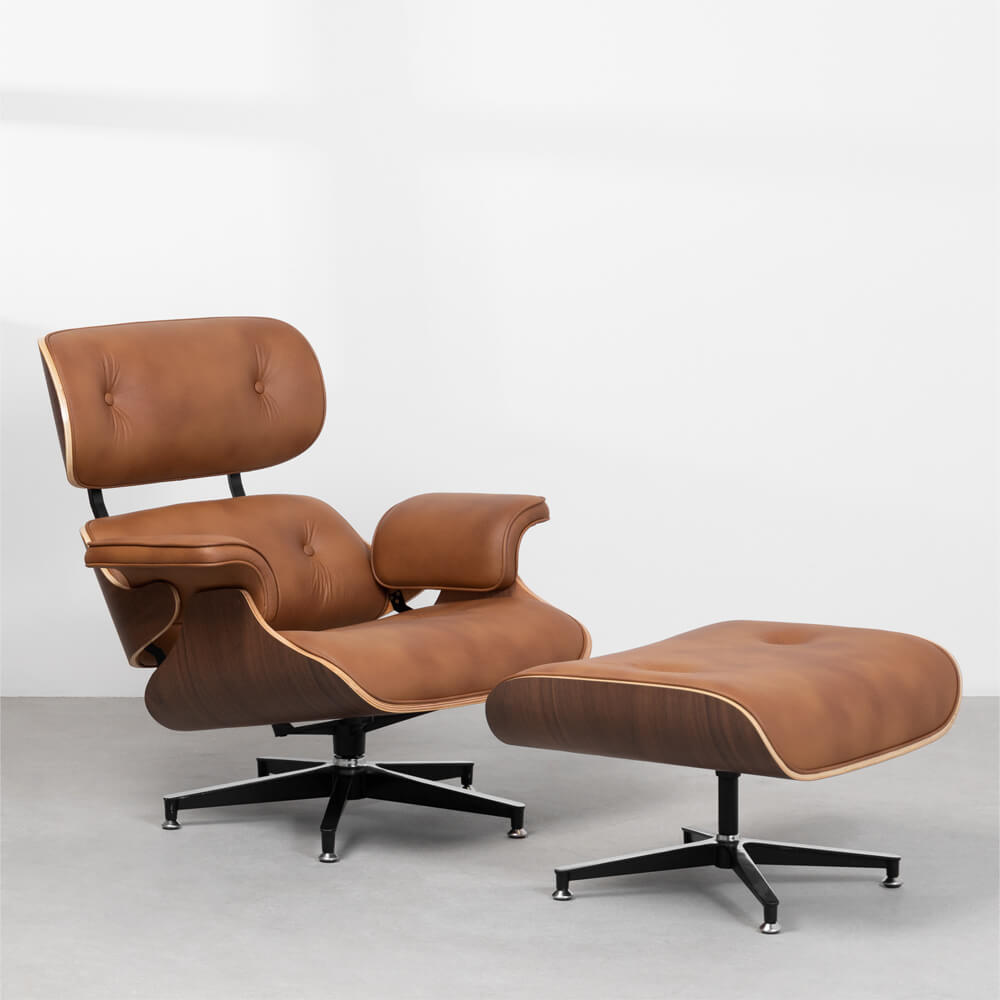 poltrona-charles-eames-com-puff-caramelo